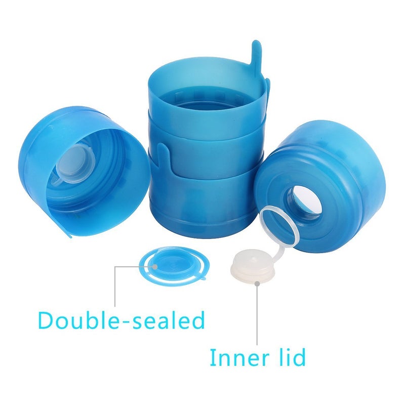 WINBOB 5PCS 55mm 3 and 5 Gallon Non-Spill Caps,Replacement Water Bottle Snap On Cap Anti Splash Peel 5 Piece - Image 5
